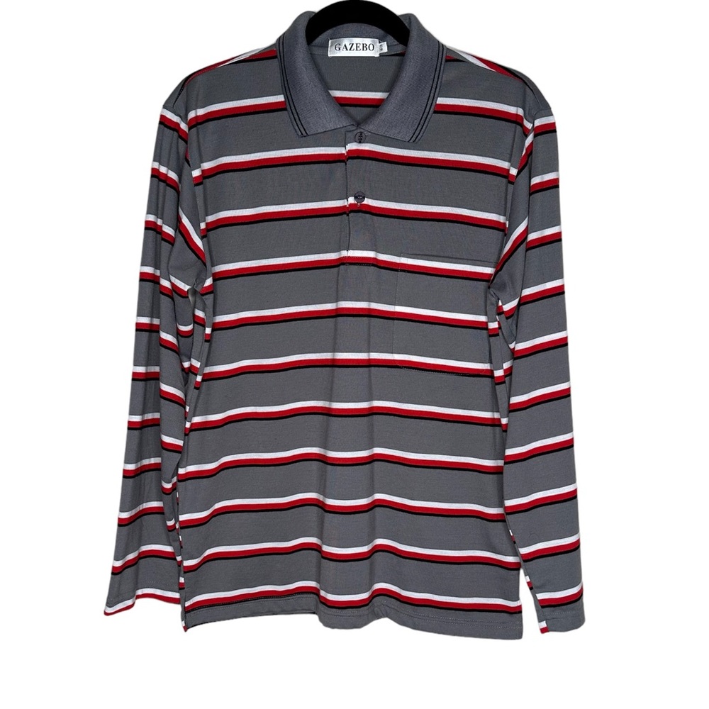 Women’s Striped Grey Long Sleeves Polo Shirt 18/20